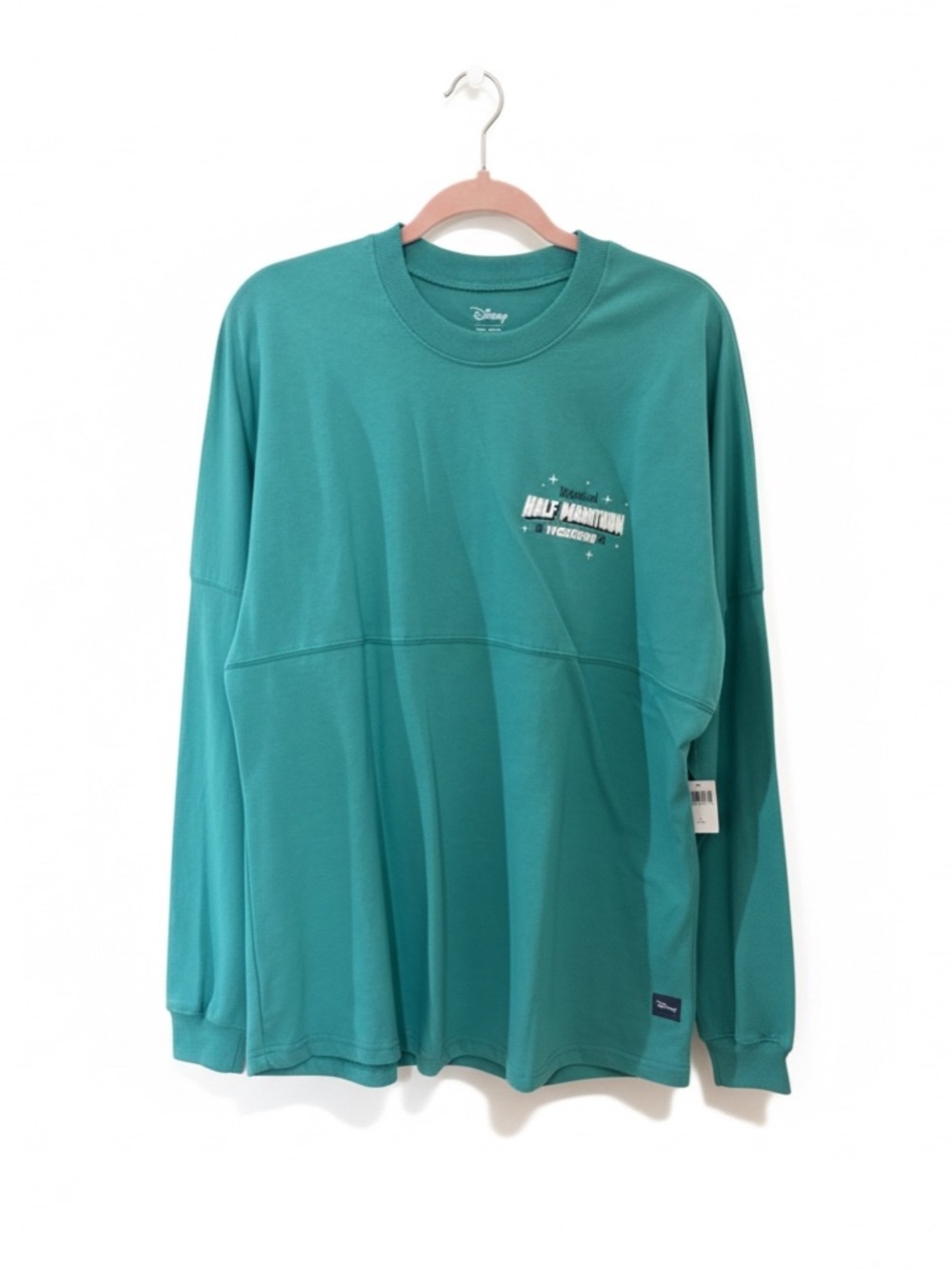 Disney unisex Large spirit jersey Teal Long-Sleeve Graphic Shirt